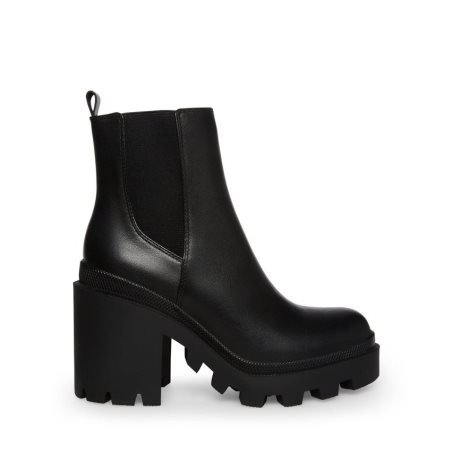 Black Steve Madden Roxie Leather Women's Ankle Boots | PH 4718IQM